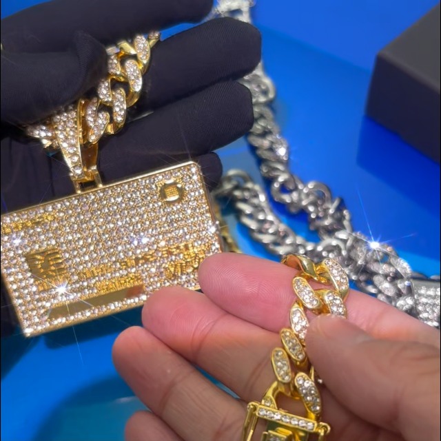 アクセサリー Iced Out Miami Cuban Chain Necklace GuoShuang Cuban Link Chain for Men Women with Pendant,miami Ice